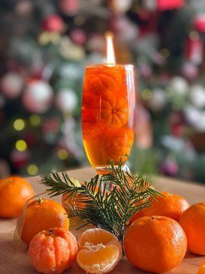 🍷 Гелевая свеча "Мандариновое шампанское" 11376531 фото