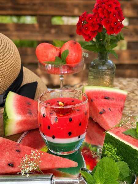 🍉 Свічка &laquo;Солодкий кавун&raquo; у скляному стаканчику 111377062 фото