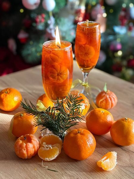 🍷 Гелева свічка &laquo;Мандаринове шампанське&raquo; 11376531 фото