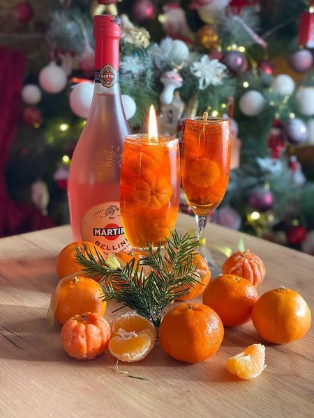 🍷 Гелева свічка &laquo;Мандаринове шампанське&raquo; 11376531 фото
