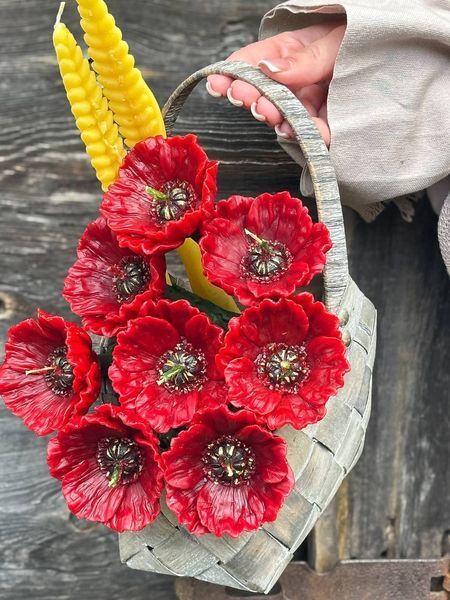 🌺 Свеча «Красный мак» 1113766546 фото 🌺 Свеча «Красный мак» 1113766546 фото