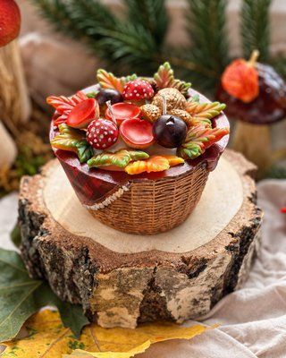 🍄 Свічка &laquo;Корзинка грибів&raquo; 111377102 фото