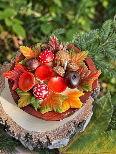 🍄 Свічка &laquo;Корзинка грибів&raquo; 111377102 фото