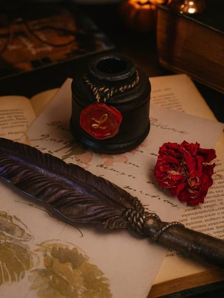 🪶Набор &laquo;Свеча Перо и чернильница&raquo; 111376734 фото