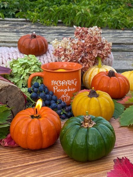 🎃 Свеча из пчелиного воска &laquo;Тыквенное сияние&raquo; 11376374 фото