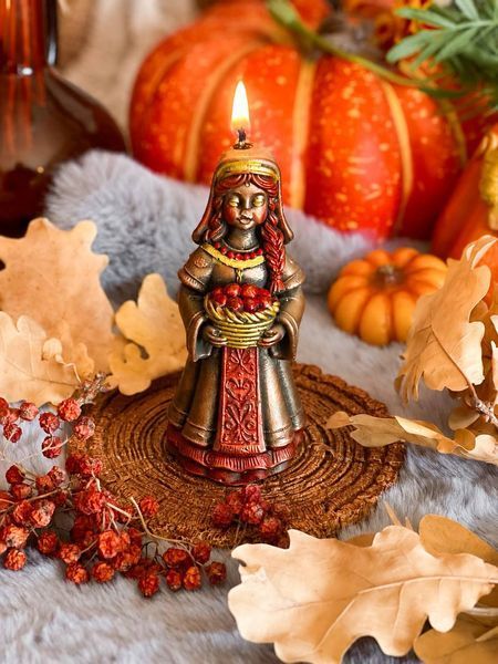 🍂 Свічка з підставкою &laquo;Помона - берегиня врожаю&raquo; 111377076 фото