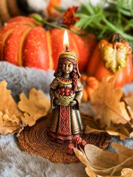 🍂 Свічка з підставкою &laquo;Помона - берегиня врожаю&raquo; 111377076 фото