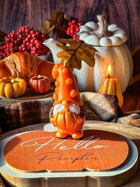 🎃 Свеча "Pumpkin gnome" 111376699 фото