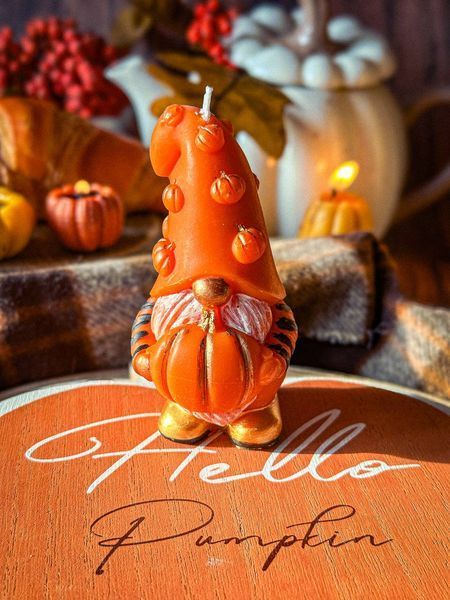 🎃 Свеча "Pumpkin gnome" 111376699 фото