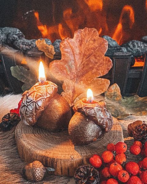 🍂 Свеча Осенний Желудь 11376325 фото