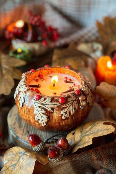 🍂 Свічка &laquo;Осінній вінок&raquo; 111376708 фото
