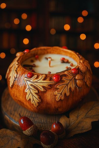 🍂 Свічка &laquo;Осінній вінок&raquo; 111376708 фото