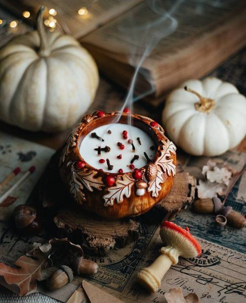 🍂 Свічка &laquo;Осінній вінок&raquo; 111376708 фото
