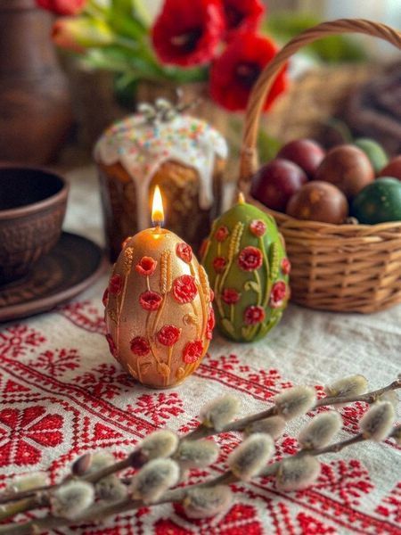 🥚 Великодня свічка-писанка &laquo;Маківка&raquo; 111376912 фото