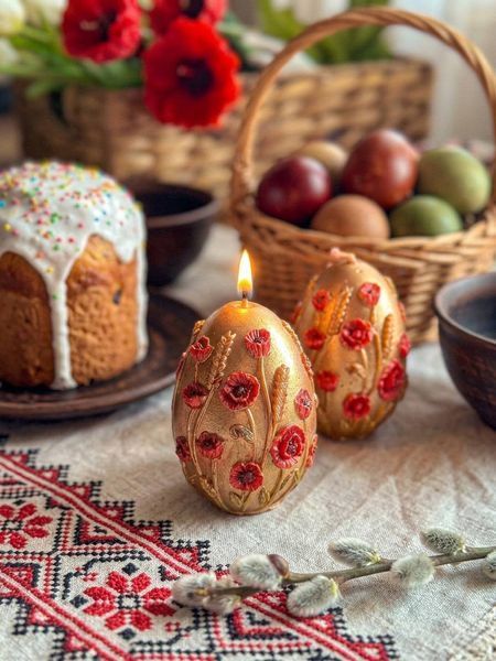 🥚 Великодня свічка-писанка &laquo;Маківка&raquo; 111376912 фото