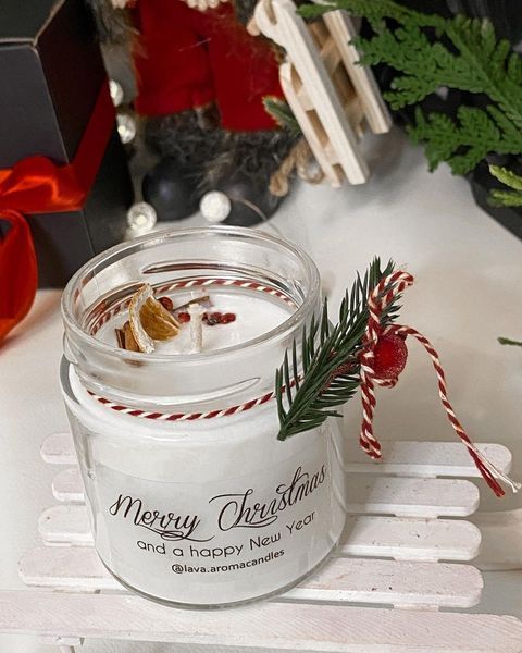 🎄 Соевая свеча в баночке &laquo;Merry Christmas&raquo; 8228280 фото