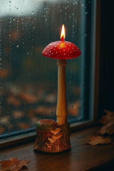 🍄 Набір свічка + підсвічник &laquo;AMANITA Classic&raquo; 111376714 фото