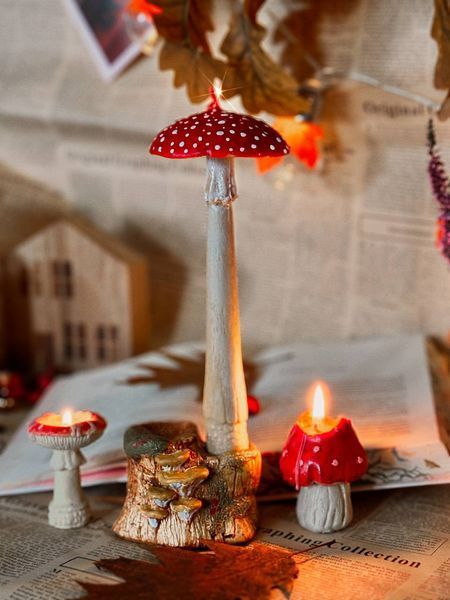 🍄 Набір свічка + підсвічник &laquo;AMANITA Classic&raquo; 111376714 фото