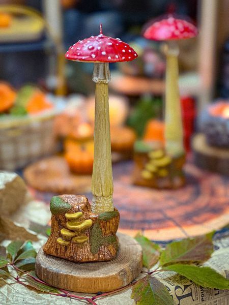 🍄 Набір свічка + підсвічник &laquo;AMANITA Classic&raquo; 111376714 фото