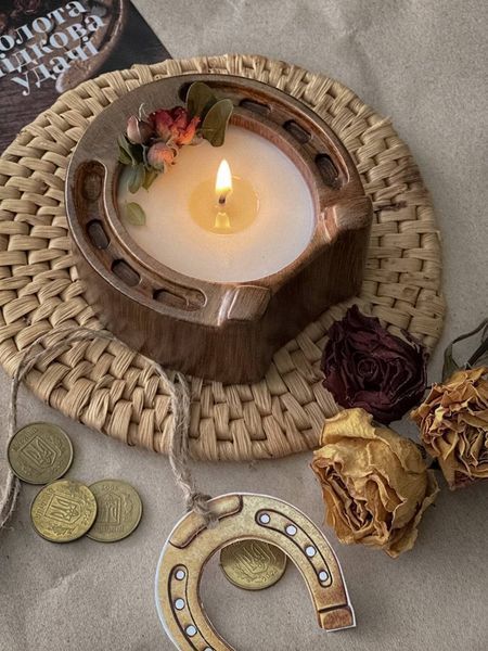 🧿 Свічка-талісман &laquo;Золота Підкова Удачі&raquo; 111376788 фото
