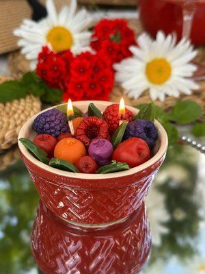 🍓 Свічка &laquo;Літні спогади&raquo; в керамічній піалці 111377060 фото