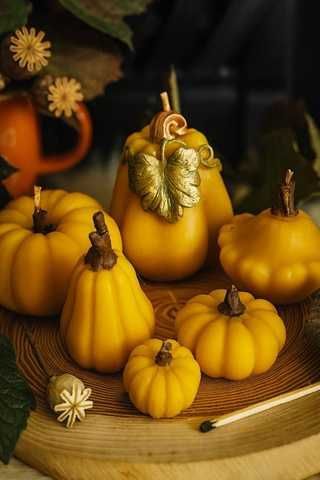 Купити 🎃 Cozy Pumpkin Collection - сет з 6 свічок гарбузів в