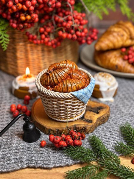 🥐 Свічка &laquo;Кошик із круасанами&raquo; 111377130 фото